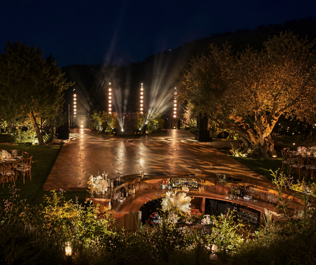 Technical production setup for weddings and brand events in Ibiza