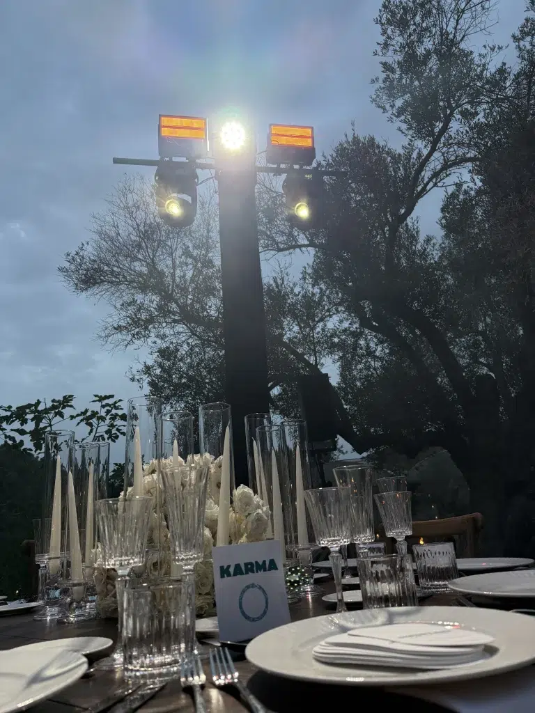 Wedding venue sound setup in Ibiza by White Sound Ibiza